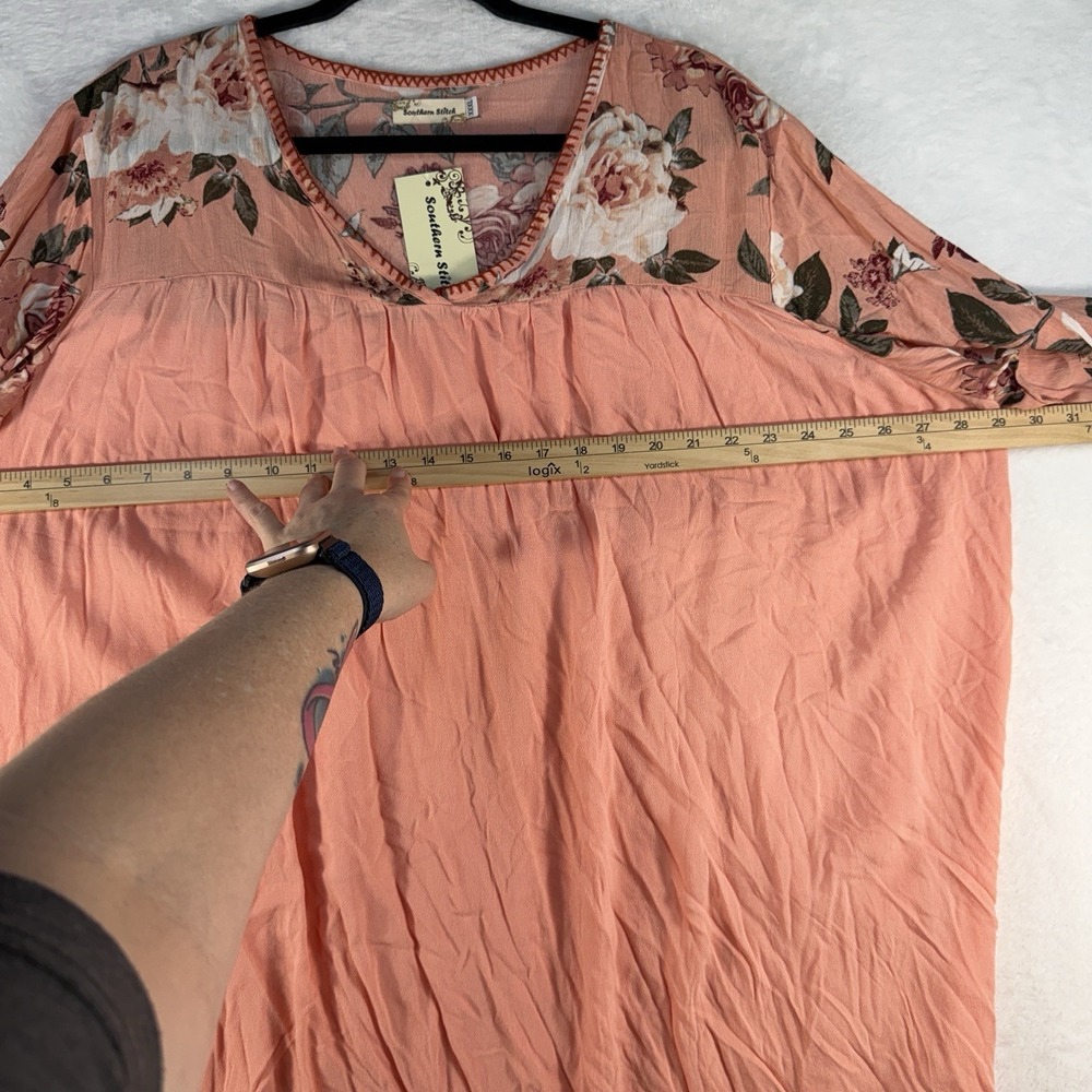 Southern Stitch Plus 3XL Top Boho Babydoll Whimsy Feminine Femme Prairie Shirt - Picture 8 of 11